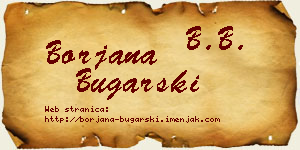 Borjana Bugarski vizit kartica